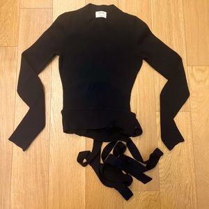 Black, crew neck, size: small, long sleeve, knitwear. Brand: Wilfred.